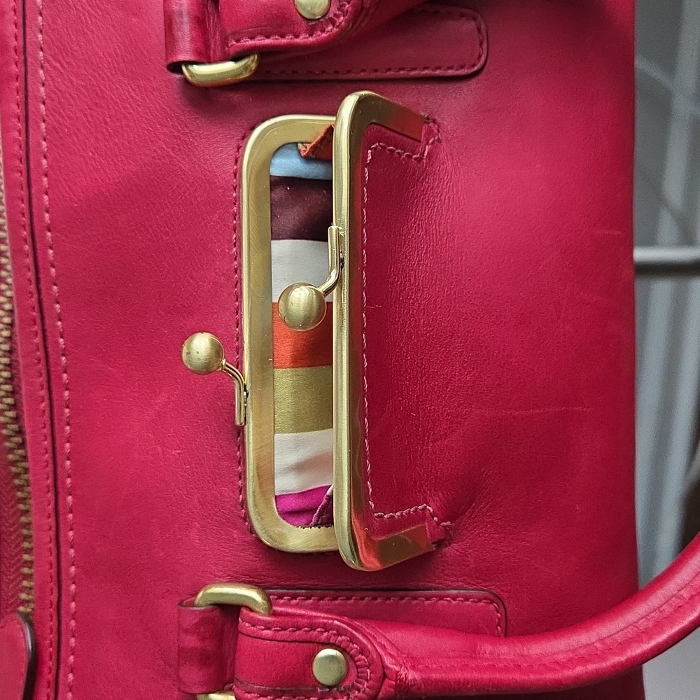 COACH Bleecker Street Limited Ed. Cranberry Barrett 65th Anniversary Leather Bag - Picture 4 of 17